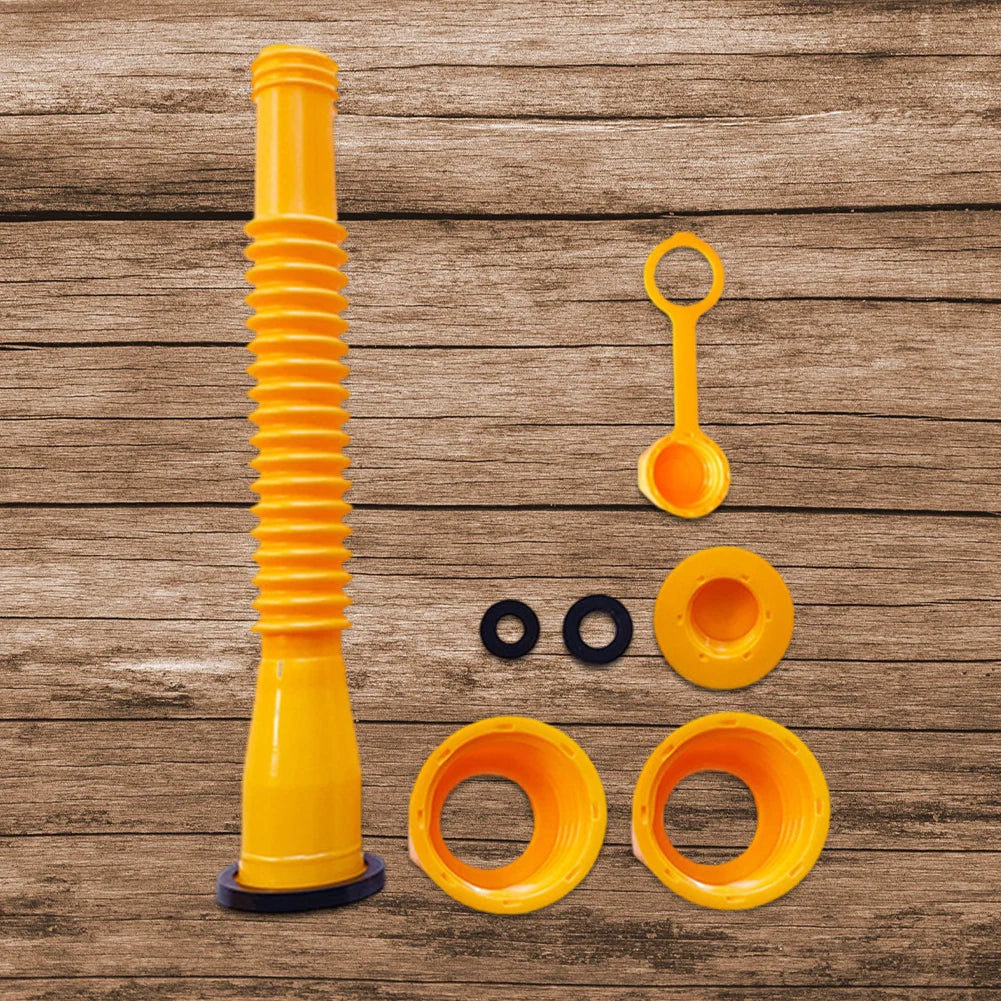 1/3/4/5 Set Gas Can Spout with Screw Collar Caps Anti Spill Gas Tank Nozzle Replacement Gas Can Spouts for Most 1/2/5/10 Gal Can