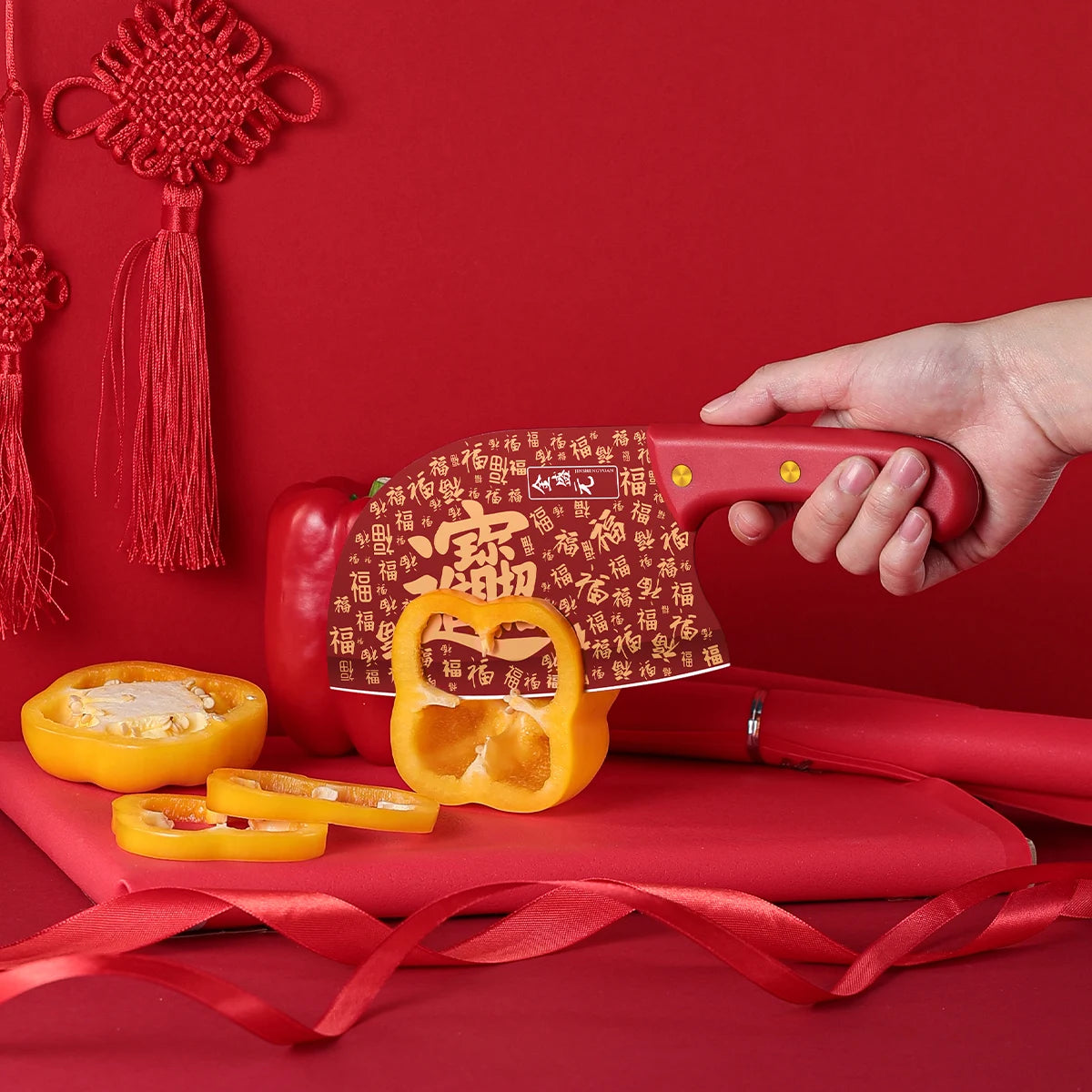 Kitchen round-headed women's knife, dual-purpose for cutting vegetables and meat, household kitchen knife, no-sharpening knife