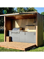 Outdoor Kitchen BBQ Grill Island Stainless Steel Patio Countertop Cooking Station Modular Garden Unit