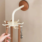 No Drill Kitchen Storage Rack Wall Mounted Anti Drop 360 Rotating Hooks Space Saving Utensil Organizer for Kitchenware