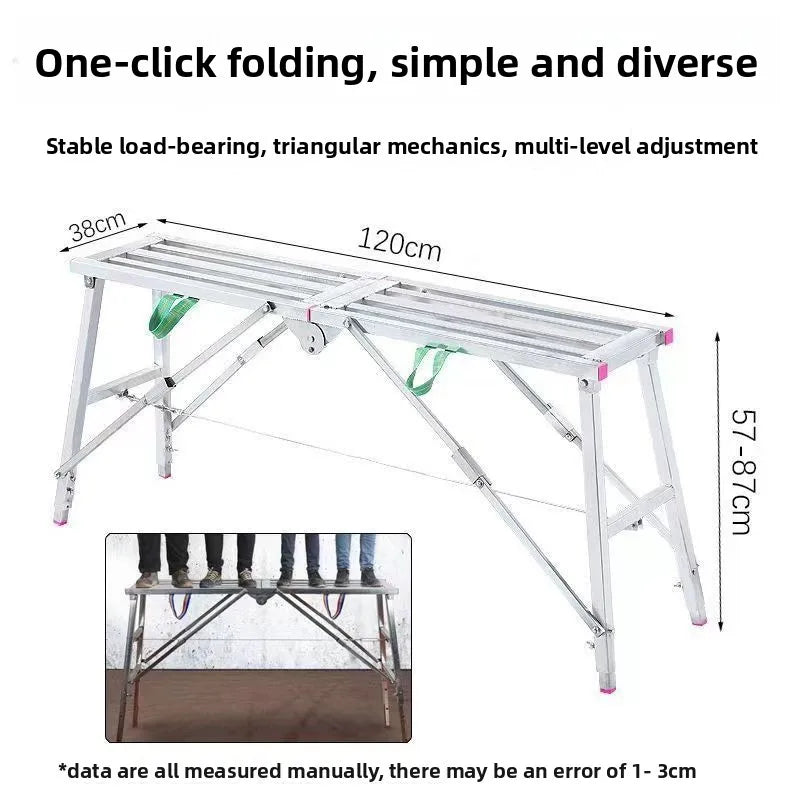Folding telescopic stool single and double support scaffold hot dip galvanized folding footstool