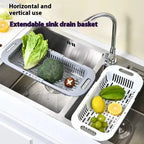 Kitchen Organizer Soap Sponge Holder Sink Rack Telescopic Drain Rack Adjustable Vegetable Drain Basket Kitchen Organizer Gadgets