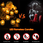 12/24Pcs Remote Flameless Votive Candles Flickering LED Tealights Realistic Battery Operated Candle for Wedding Christmas Decor