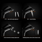 High-end Temperature Display Basin Faucet LED Light 2 Modes Sprayer Hot Cold Water Sink Mixer Wash Tap Single Hole For Bathroom