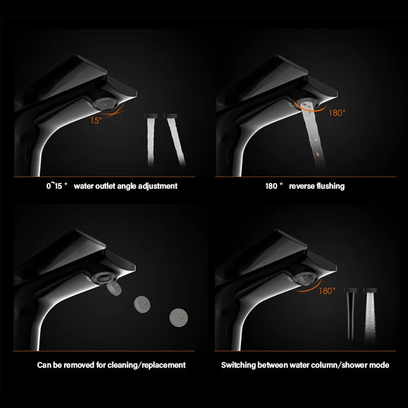 High-end Temperature Display Basin Faucet LED Light 2 Modes Sprayer Hot Cold Water Sink Mixer Wash Tap Single Hole For Bathroom