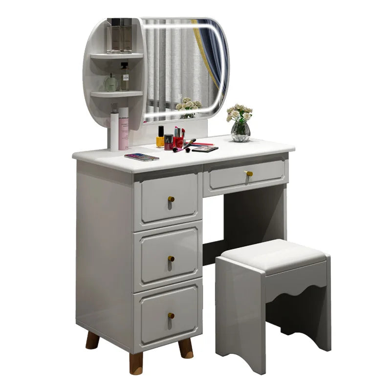 Hot Selling Kids Small New Design Wooden Vanity Mirror Dold Green White Makeup Glass Modern Dresser Dressing Table