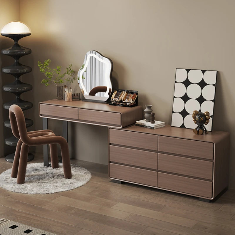 Organizer Lights Storage Vanity Tables Mirror Chair Set Cabinet Drawers Dressers Makeup Girl Black Coiffeuse Furniture Home