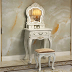 European Luxury Vanity Table Bedroom Mid Century White Makeup Dressing Table Cosmetics Chair Penteadeira Postmodern Furniture