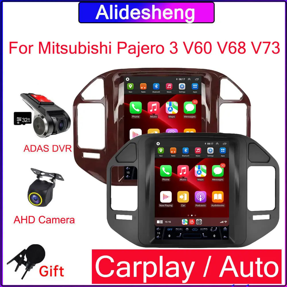 For Mitsubishi Pajero V60 V68 V73 1999-2006 Tesla style Screen Android 13 Carplay Car Radio Multimedia Player Navigation Auto