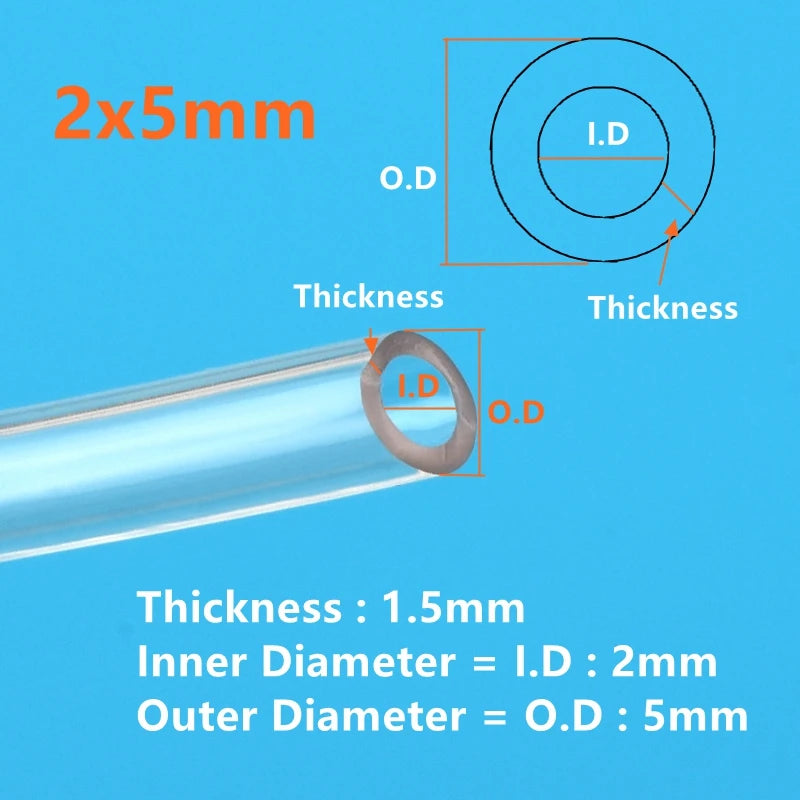 1/5/10M Food Grade Transparent Silicone Rubber Hose ID 0.3 0.5 0.7 0.8 1 1.2 1.5 1.6 1.8 2 2.5mm Flexible Nontoxic Silicone Tube