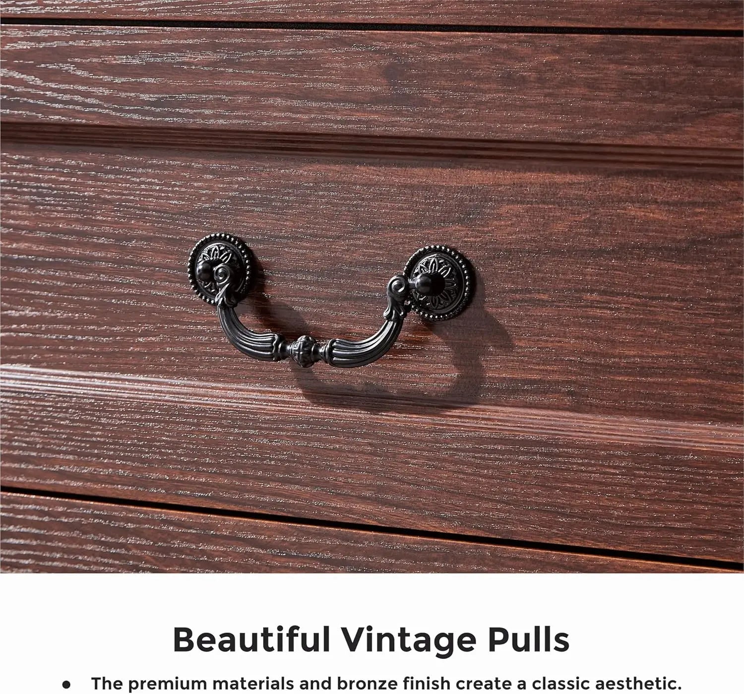 5 Drawer Dresser for Bedroom Farmhouse Cherry Wood Chest of Drawers for Bedroom Dresser, Rustic Wide Drawers Dressers