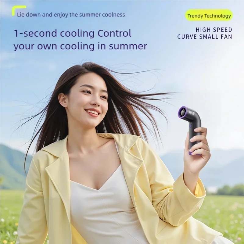 4000mAh Handheld mini fan 199 speed turbo digital display infinitely variable speed outdoor portable fan USB charging