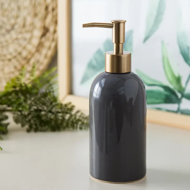 Simple Ceramic Soap Liquid Bottle Hand Sanitizer Bottle Solid Color Bathroom Creative Dispensing Bottle Squeeze Bottle