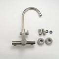Brushed Nickel Wall Kitchen Sink Faucet with Bidet Sprayer Shower Head Stainless Steel Swivel Dual Hole Cold Hot Water Mixer Tap