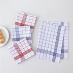 6/12Pcs, 45Cm*60Cm, Two-Color Kitchen Tea Towels, Pure Cotton Striped Plaid Kitchen Towels, Blue/Red Plaid, Dining Supplies, Kit