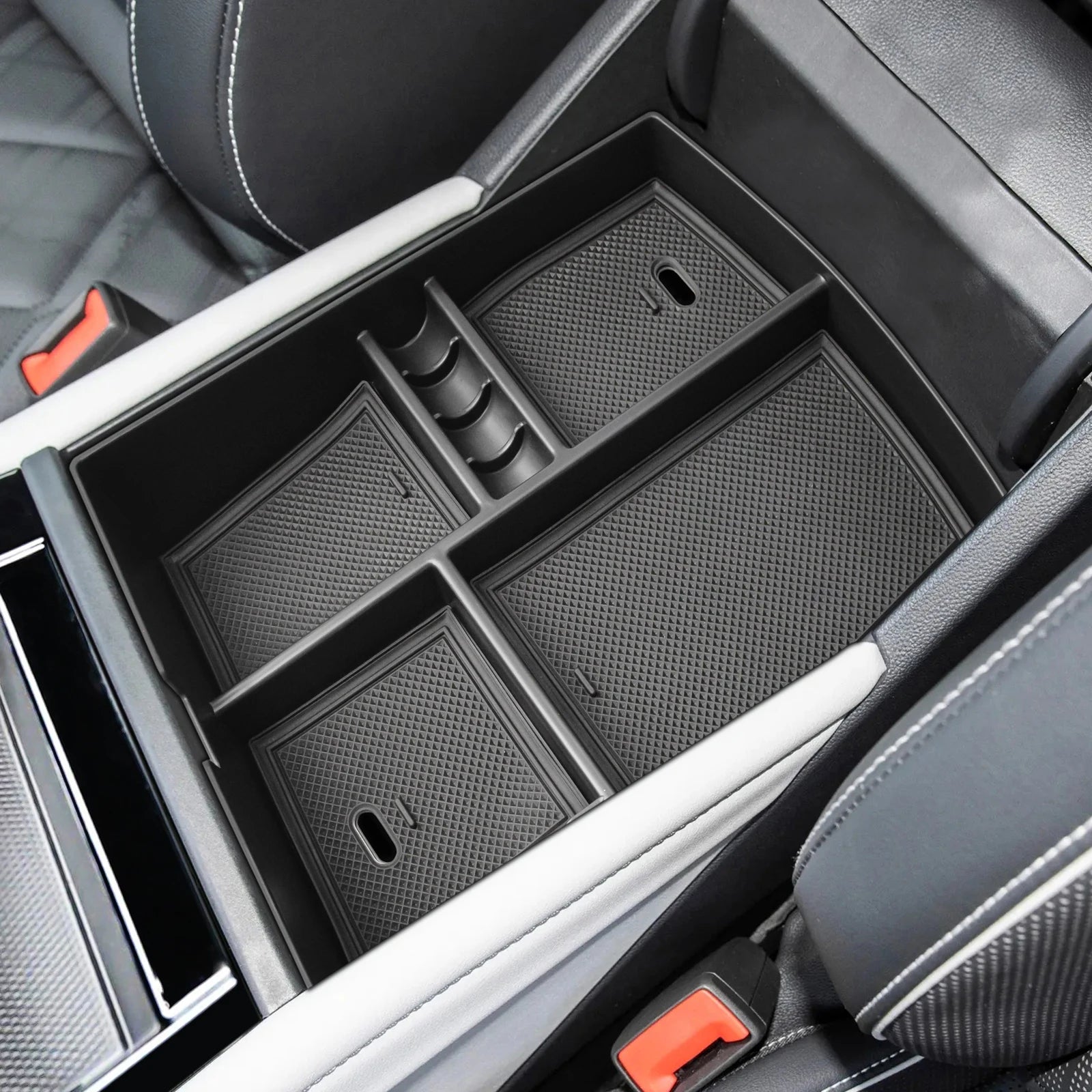 Center Console Organizer For Volkswagen Atlas/Cross Sport 2024 Armrest Box Storage Center Console Tray ABS Accessories Car Box