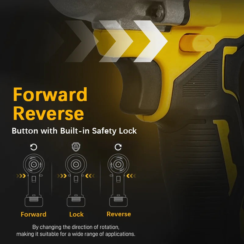 800N·M Cordless Torque Wrench 1800w Household Impact Wrench Electric Screwdriver Ring Led Light For Dewalt 20V Battery