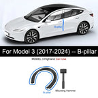For Tesla Model Y 2021-2024 Door Seal Strip Kit Soundproof Rubber Weatherstrip for Model 3 B-Pillar Sealing Set Noise Reduction