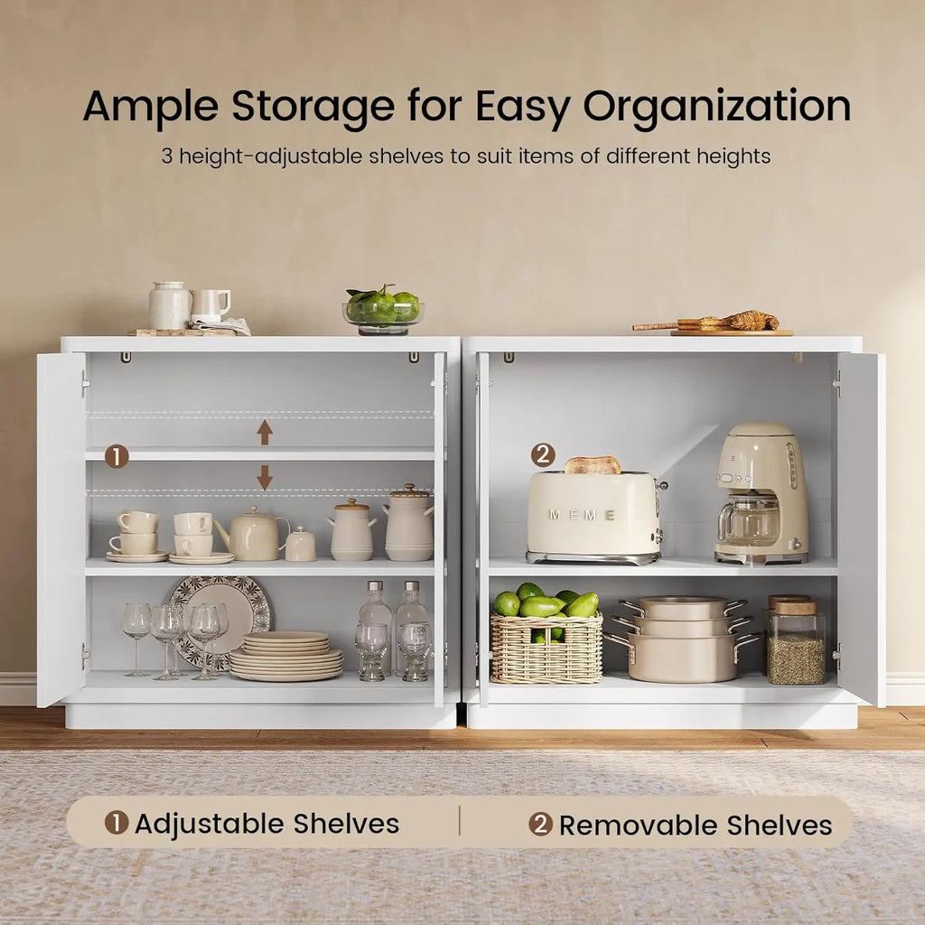 Wooden Home Kitchen Furniture Cabinet Storage with Adjustable Shelf and Modern Stand Cabinet for Dining Room or Living Room