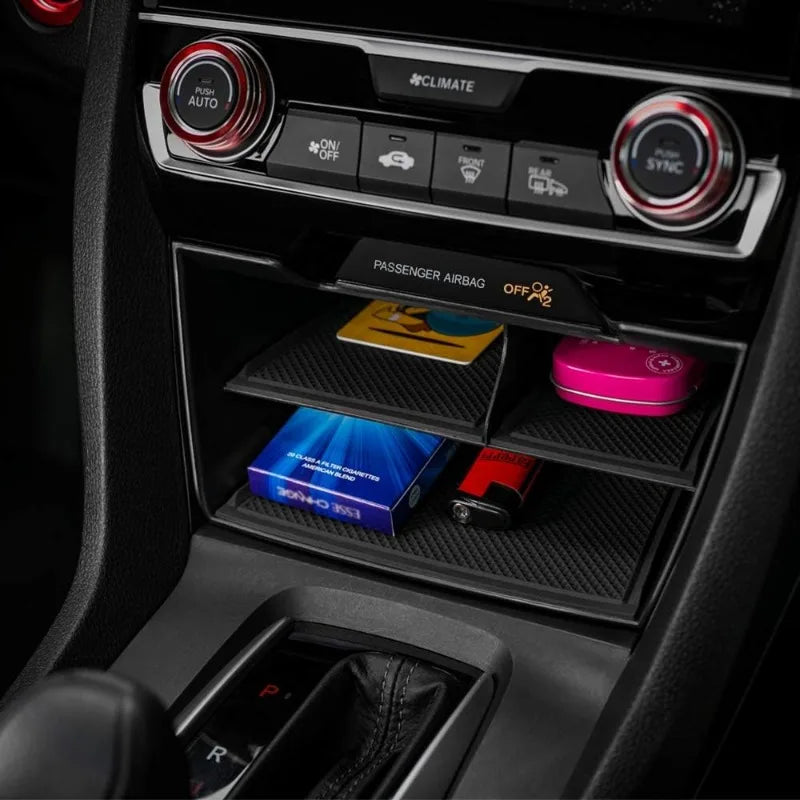 for 10th Gen Civic Central Console Storage Box Cards Organizer for Honda Civic Sedan Hatchback Coupe Type R 2016 2017 2018 2019