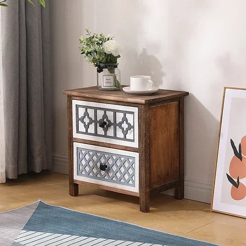 Solid Wood Multi-Layer Drawer Storage Cabinet Living Room Retro Simple Storage Side Cabinet Combination Organizing Cabinet
