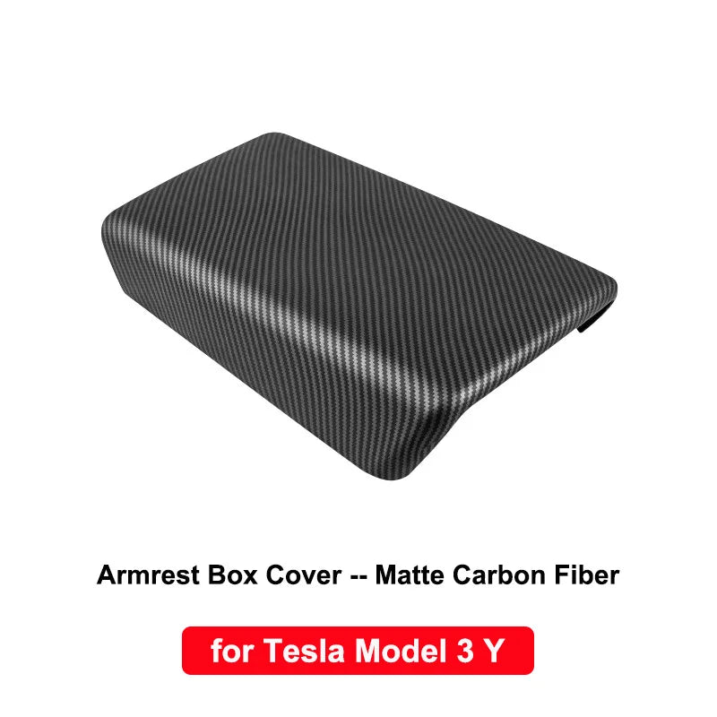 for Tesla Model Y 3 ABS Carbon Fiber Center Console Wrap Cover Kit Dashboard Armrest Door Side Trim Sticker Interior Accessories
