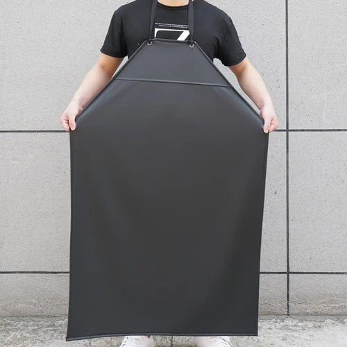 Soft PU Leather Kitchen Apron Black Green Waterproof Work Apron Oil-proof Aquatic Butchery Food Apron Farmers Market