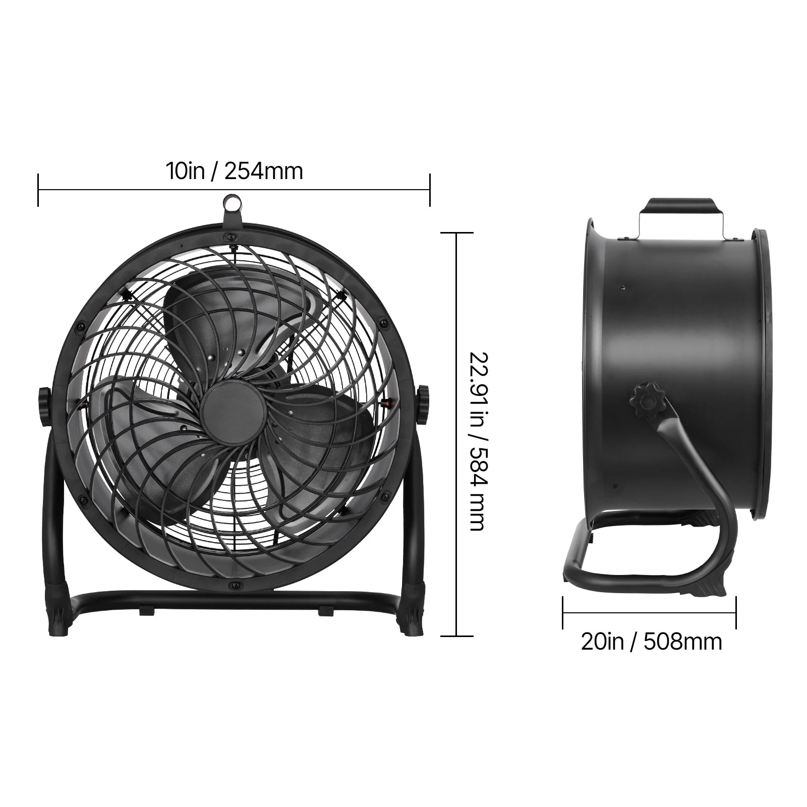 VEVOR Floor Fans 3 Speeds High Velocity Heavy Duty Industrial Fan 4800