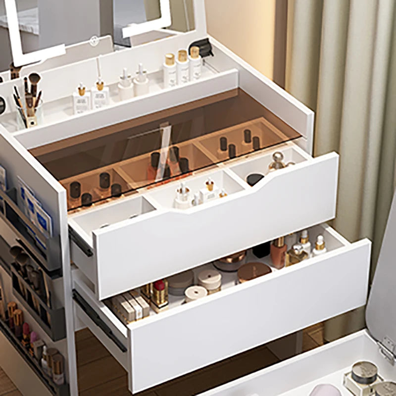 Modern Nordic Vanity Table Drawers Storage Trendy Organizer Vanity Table With Mirror Bedroom Coiffeuse De Chambre Furniture