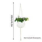 Gardening Green Plant Hanging Basket Cotton Rope Hanger Flower Pot  Handmade Macrame Pot Pocket Wall Boho Courtyard  Home Decor