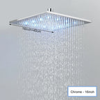 Black Ceiling Intelligent Remote Control LED Rainfall Waterfall Single Shower Head Concealed Shower Tap