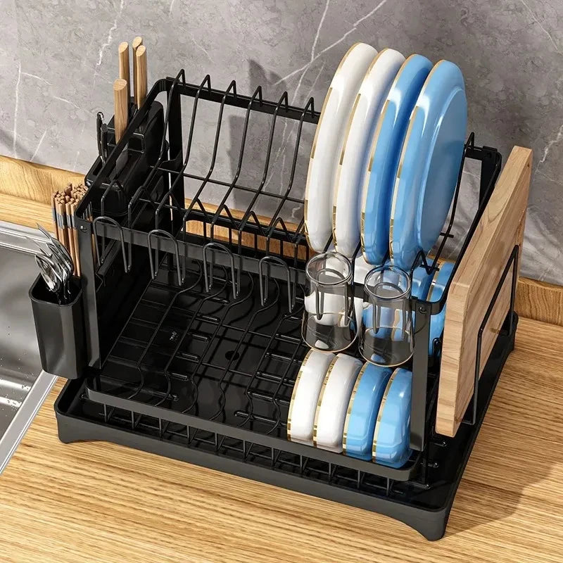 Multifunctional Kitchen Dish Drying Rack Countertop Storage Shelf Household Drain Organizer for Dishes Chopsticks Tableware