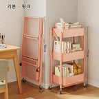 Foldable storage rack Small cart storage rack Multi story floor storage rack Kitchen snack rack Toilet mobile storage rack