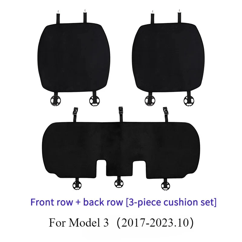 Seat Cover Cushion for Tesla Model 3 Y Flannel White Seat Protection Mat Anti-dirty Non-slip Cushion Car Interior Accessories