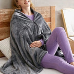 USB Heated Blanket 3 Heating Level Adjustable Heated Shawl Throw Blanket Coral Velvet Fast Heating Leg Blanket for Home & Office