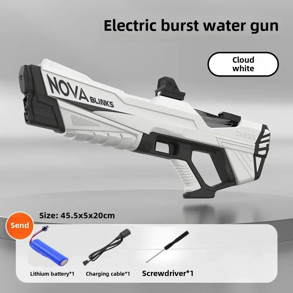 Electric continuous water gun fully automatic water absorption large capacity outdoor battles  summer water fights children toys