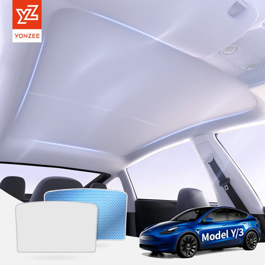 Magnetic Suction Clip Sun Shades for Tesla Model 3/Y Highland (2021-2025) | Glass Roof & Sunroof