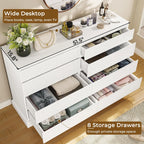 White Dresser for Bedroom,, Large Capacity Clothing Storage Cabinet, Wide Dresser for Bedroom Living Room Entryway