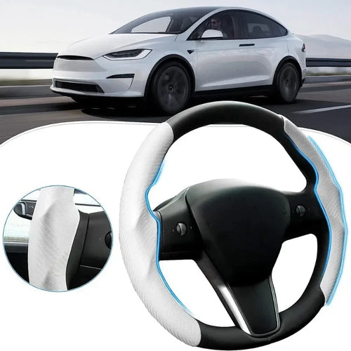 For Tesla Model 3 Highland 2024 Car Accessories Steering Wheel Patch Decorative Protective Cover Sticker Steering Wheel Sticker