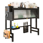Kitchen Drain Shelf 3-Tier Multi-Functional Kitchen Storage Rack Kitchen Sink Organizer Large Over The Sink Dish Rack with Cover