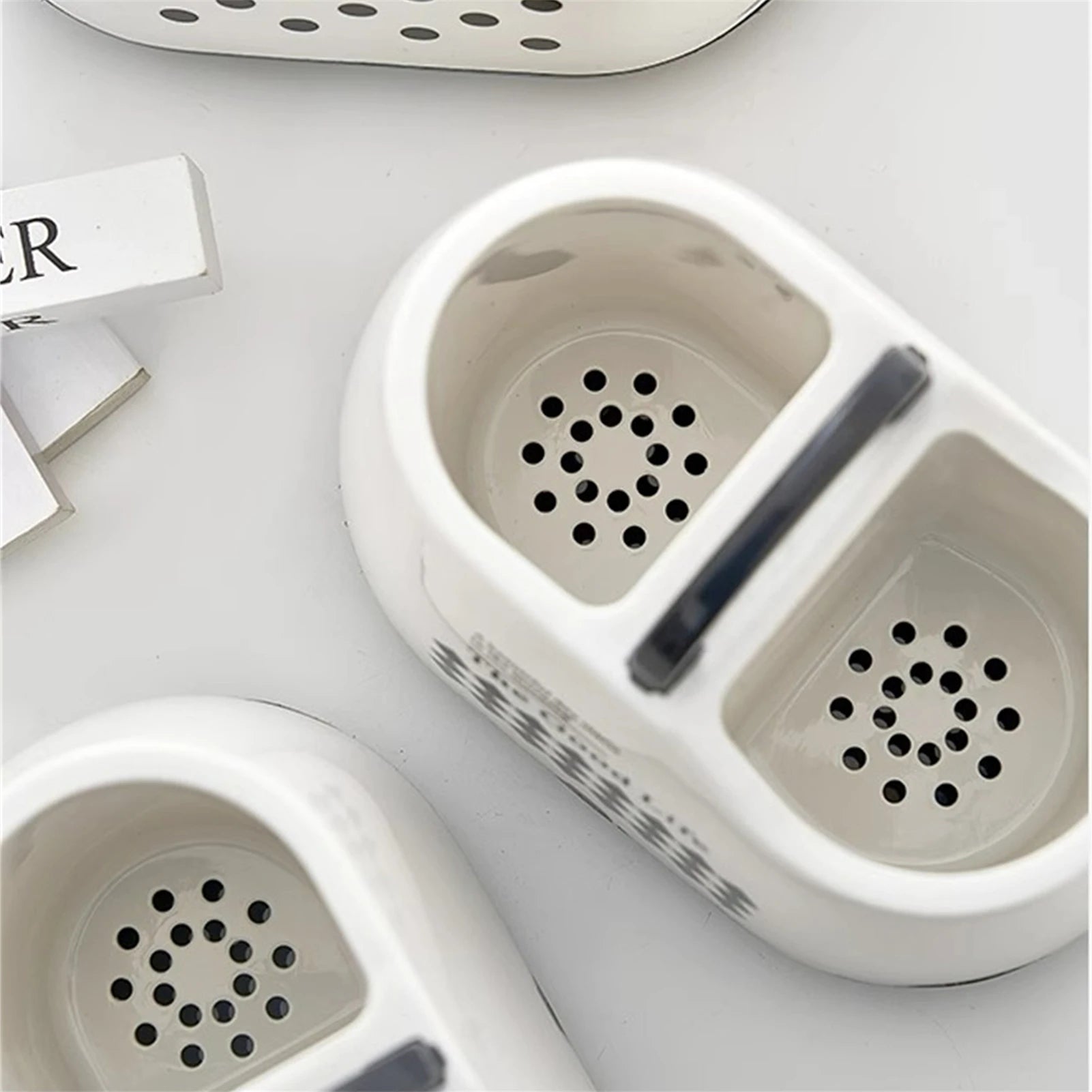 Kitchen Tableware Holder Plastic Counter Chopsticks Spoon Spatula Tool Cutlery Container Storage Container with Drainage Hole