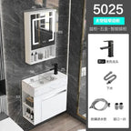 Minimalist Mini Bathroom Cabinet with Side Storage Ceramic Integrated Basin Bathroom Vanity Cabinet with Sink Bathroom Furniture
