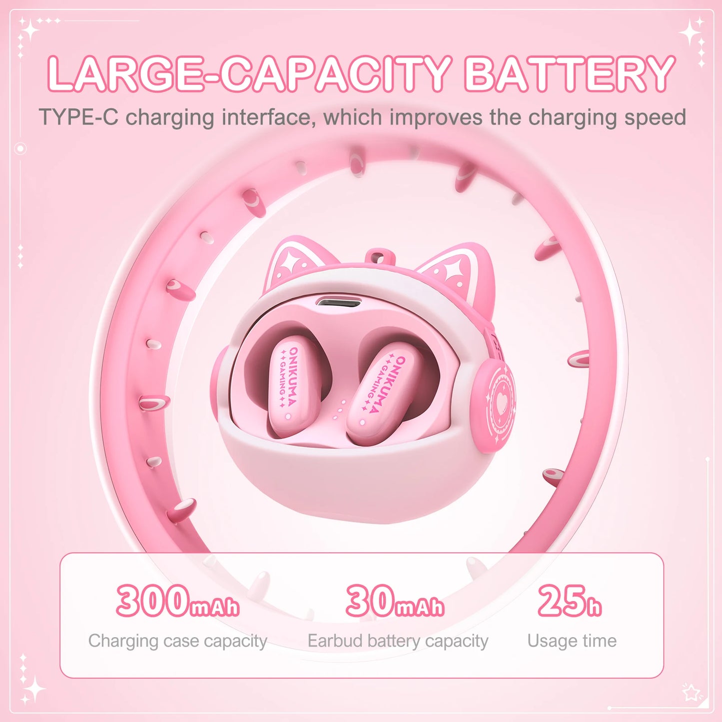 ONIKUMA TX603 TWS Bluetooth Earphone Low Latency Noise Cancelling Cool Wireless Gaming Headphones Creative Face Changing Design