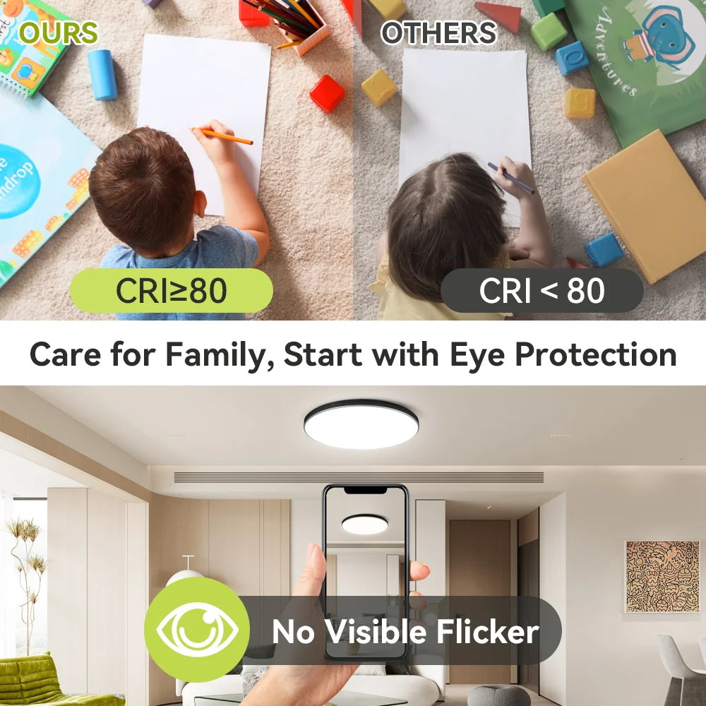 Smart LED Ceiling Light with Remote Control