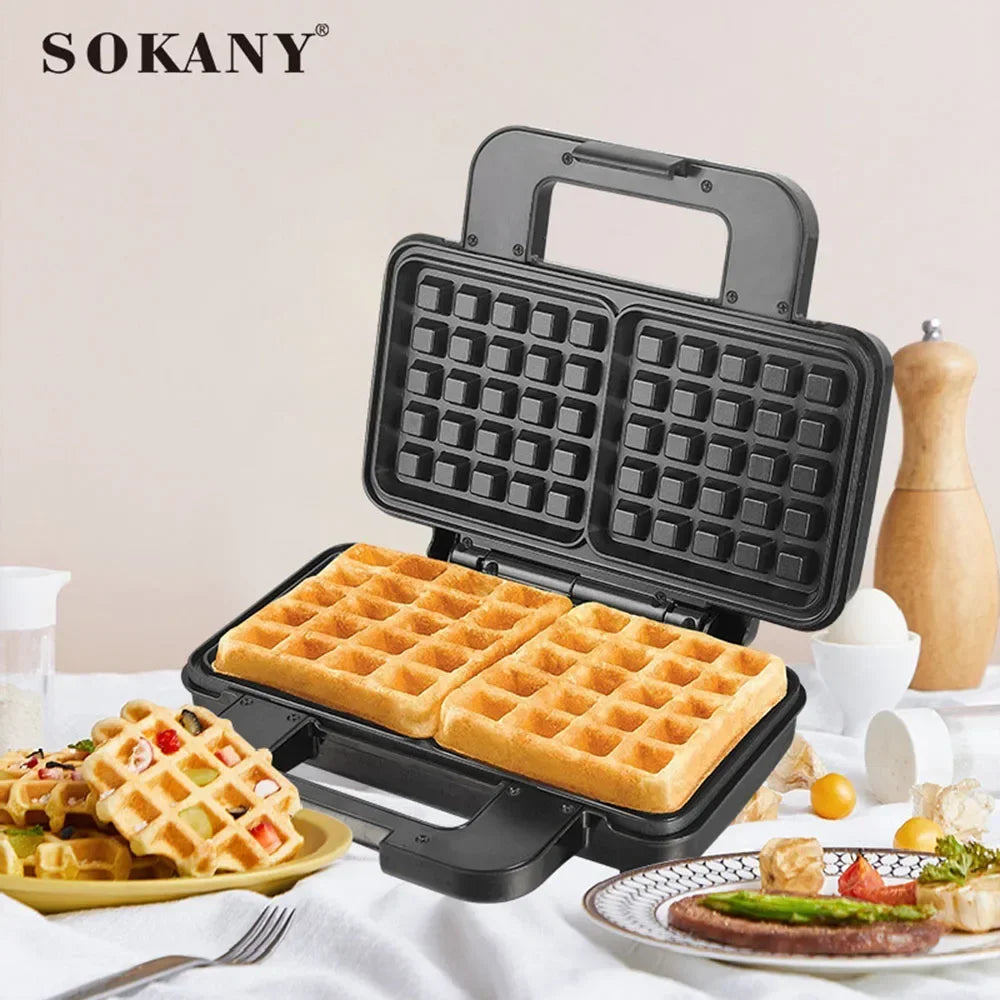 Multi-function 2-slice Muffin Maker, Fast Heating, Non-stick Coating, Suitable for Breakfast, Sandwiches, Snacks, Burgers, Etc