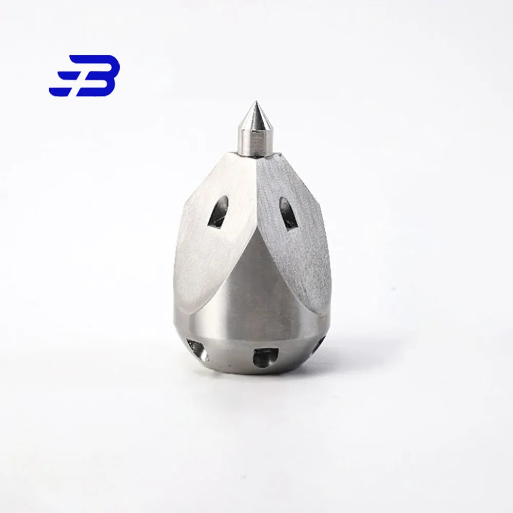 Stainless Steel 1/2" High-pressure Pipeline Cleaning and Dredging Nozzle, Sewer SPEAR POINT NOZZLES