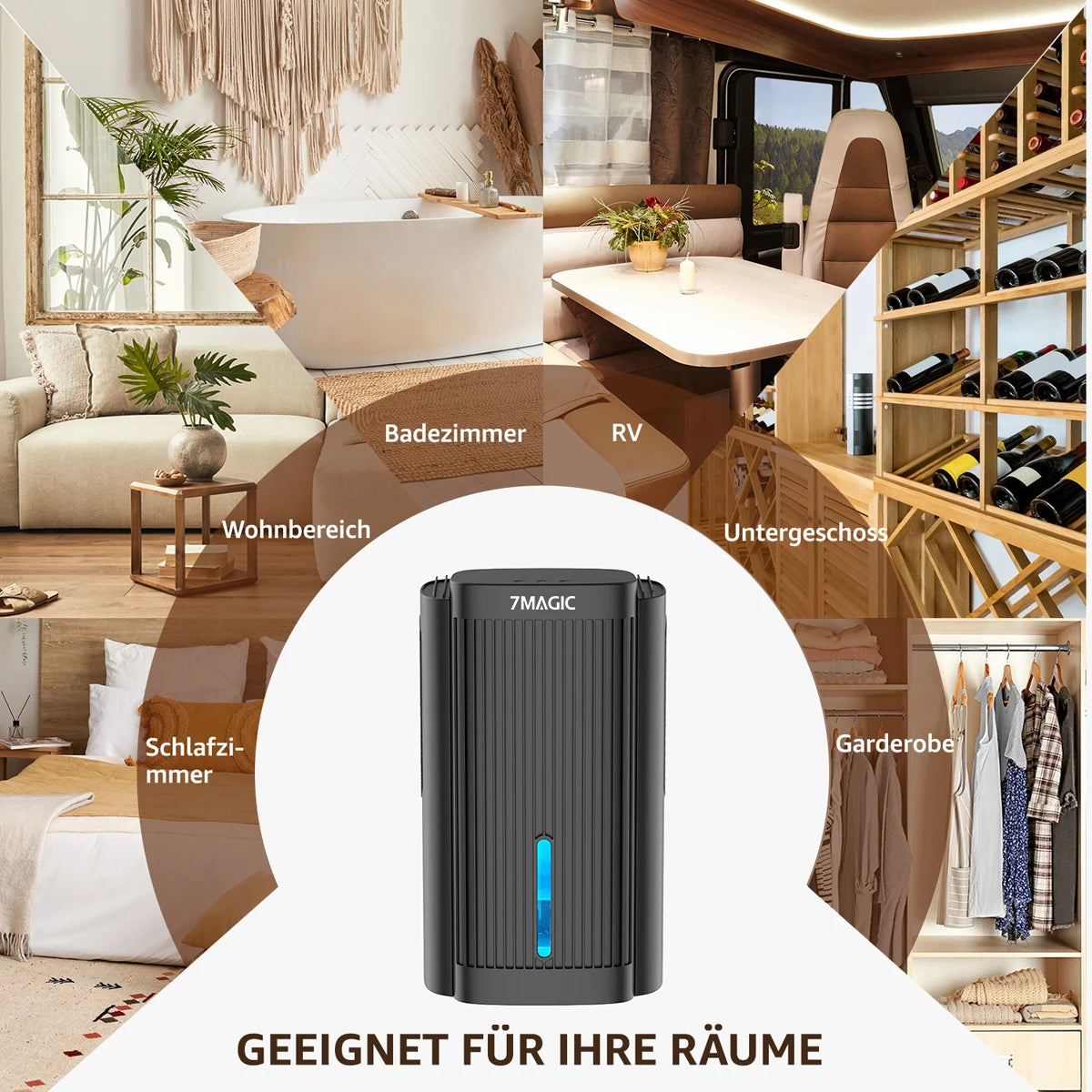 2600ml Dehumidifier Moisture Absorbers Home Air Dryer Quiet Air Dehumi