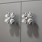 KEDLO Brass Clover Children's Room Personalized Creative Drawers Silver Knobs Minimalist Modern Kitchen Cabinet Gold Handle