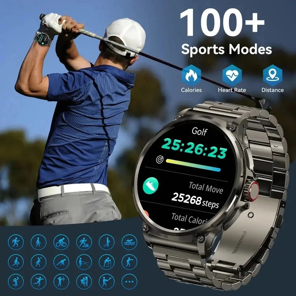 2025 GPS Track Smart Watch Men 1.85-Inch HD AMOLED Screen 360*360 Mah Battery Sport Bluetooth Call sports Smartwatch New Gift