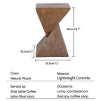 Lightweight Concrete Accent Table,Modern Geometry Side Table for Indoor and Outdoor,Small Bedside End Table Sofa Vanity Coffee